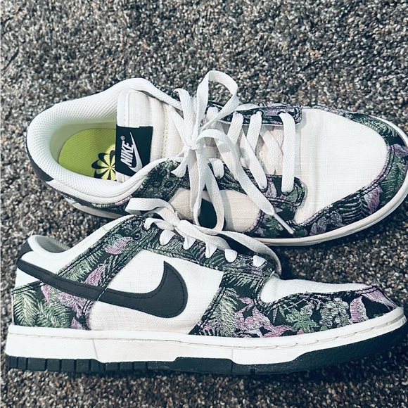 Nike Shoes - Nike Women DUNKS with Purple Floral Design